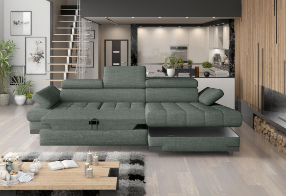 Narożnikowa kanapa Sofa Kanapa Podkładka Żywy krajobraz Włókienniczy Narożnik Sofy Zielone Kanapy w kształcie litery L