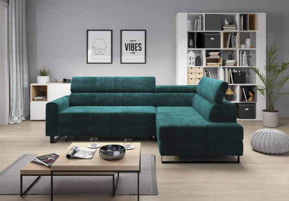 Zielona Narożnikowa kanapa Włókienniczy Zestaw Tapicerowany Sofa Nowoczesna Kanapa Żywy krajobraz L kształt