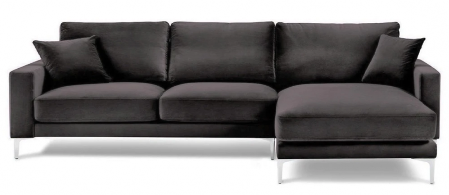 Czarny Aksamit Narożnikowa kanapa Materiał Living Room Design Kanapy Podkładka Sofa Sofy Nowość