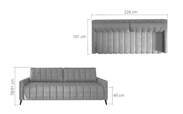 Sofa Trzyosobowa Podkładka Design Sofa Nowoczesna 3-osobowa Siedziba Sofy Pokój Meble Żółty