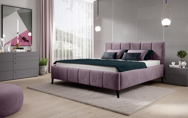 Łóżko Sypialnia łóżko 180x200 Łóżko tapicerowane Design Double Hotel Meble Aksamit Nowość