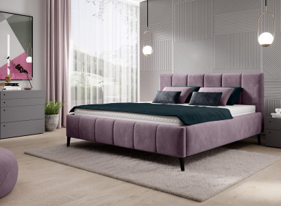 Łóżko Sypialnia łóżko 180x200 Łóżko tapicerowane Design Double Hotel Meble Aksamit Nowość