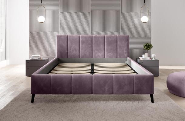 Łóżko Sypialnia łóżko 180x200 Łóżko tapicerowane Design Double Hotel Meble Aksamit Nowość