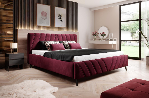 Luksusowe łóżko Design Włókiennicze łóżko Podkładka Hotelowa 180x200cm Sypialnia Meble Aksamit