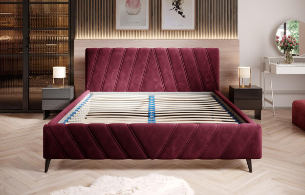 Luksusowe łóżko Design Włókiennicze łóżko Podkładka Hotelowa 180x200cm Sypialnia Meble Aksamit