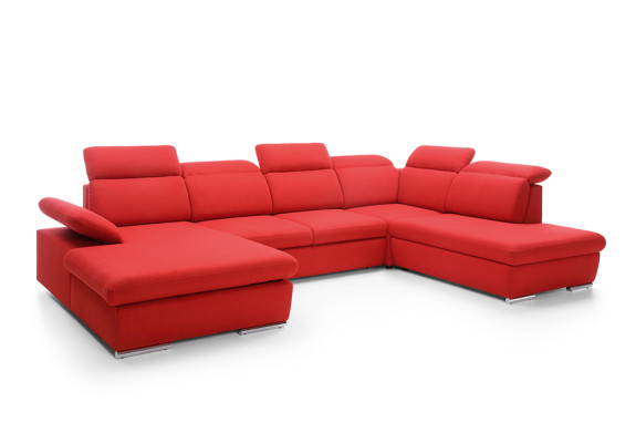 Narożnikowa kanapa Żywy krajobraz Couch Podkładka Sofa Skóra Narożnik Obcios Czerwony