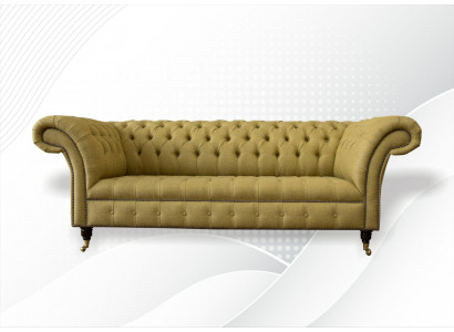 Chesterfield 3 miejsce do siedzenia Żółty Living Room Design Kanapy Podkładka Sofa Sofy Włókiennicze