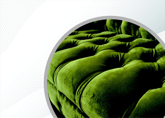 Kanapy Trzyosobowe Chesterfield Green do salonu Podkładka Sofa Włókienniczy Nowość