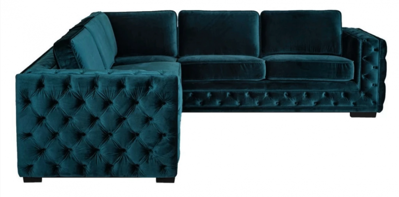 Green Narożnikowa kanapa Żywy krajobraz Couch Zestaw narożny Podkładka Meble Design Chesterfield