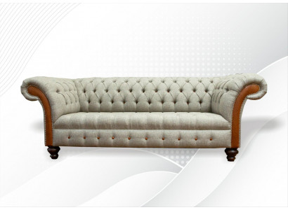 Chesterfield 3 miejsce do siedzenia Beżowy Living Room Design Kanapy Podkładka Sofa Sofy Włókienniczy