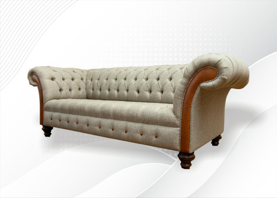Chesterfield 3 miejsce do siedzenia Beżowy Living Room Design Kanapy Podkładka Sofa Sofy Włókienniczy
