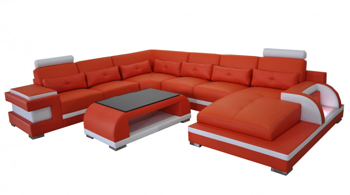 Luksusowa Podkładka Siedziba Skóra Narożnik Couch z USB Sofa Wohn Meble Landscape Ustawić