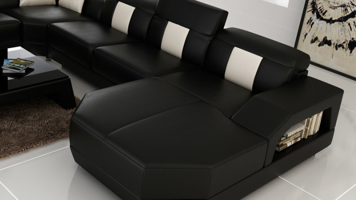 Sofa skórzana kanapa Żywy krajobraz Narożnik kanapa Narożnik Ustaw Design Sofa Nowoczesna R7003 Nowość
