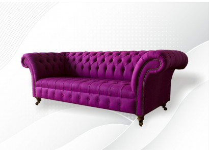 Kanapy Chesterfield 3-osobowe w kolorze fioletowym Material Design Podkładka Sofy Nowa Sofa Kreatywna
