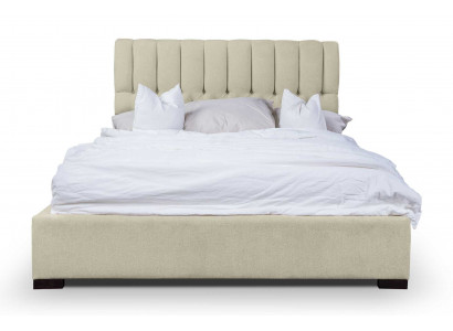 Łóżko Beige Podwójne łóżko Drewno Modern bed Luxury Material Łóżko Sypialnia