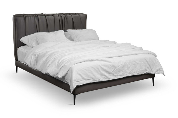 Szare Podwójne łóżko Podkładka do łóżka Podstawa łóżka Design Elegant Material Bed