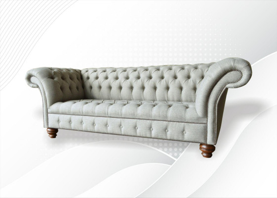 Chesterfield 3-osobowy salon Nowoczesna jasnoszara kanapa Sofa Nowy kreatywny materiał