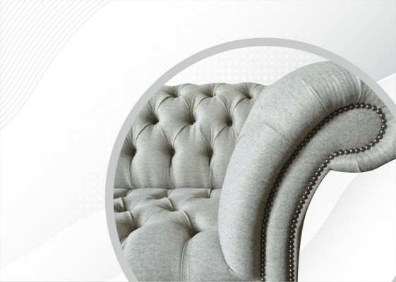 Chesterfield 3-osobowy salon Nowoczesna jasnoszara kanapa Sofa Nowy kreatywny materiał