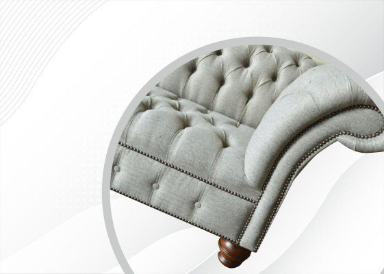 Chesterfield 3-osobowy salon Nowoczesna jasnoszara kanapa Sofa Nowy kreatywny materiał