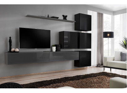Jednostka ścienna Zestaw 7-częściowy luksusowy stojak TV nowoczesny salon Półka design