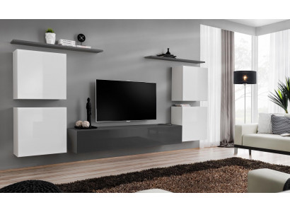 Design Jednostka ścienna Luxury Furnishing Kompletna półka ścienna Drewniana szafka wisząca do mebli