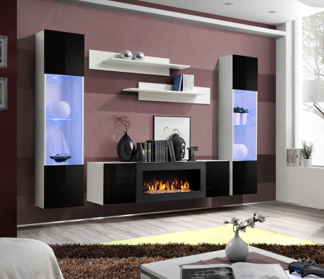 Pokój Dzienny Jednostka ścienna stojak TV Półka Luxury Design Zestaw 5 szt. Nowoczesne Meble Nowość