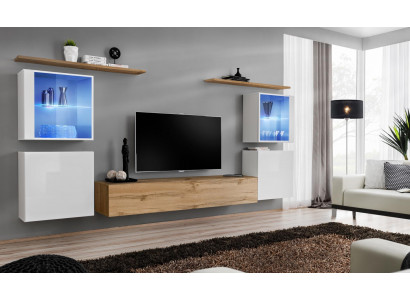 Kompletny brązowy stojak pod telewizor 4 sztuki designerskie meble do salonu Ściana półki Meble