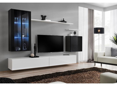 Komplet do salonu 7 sztuk do salonu Meble Jednostka ścienna Drewno Umeblowanie Nowe