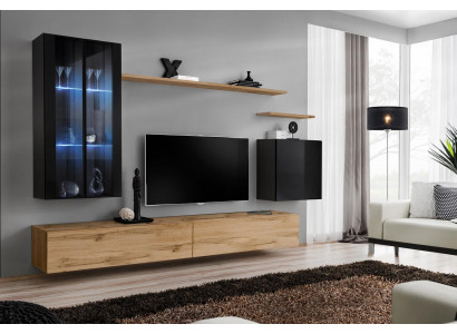 Jednostka ścienna wisząca Szafka wisząca Gablota designerska, stojak na meble TV, półki nowoczesne