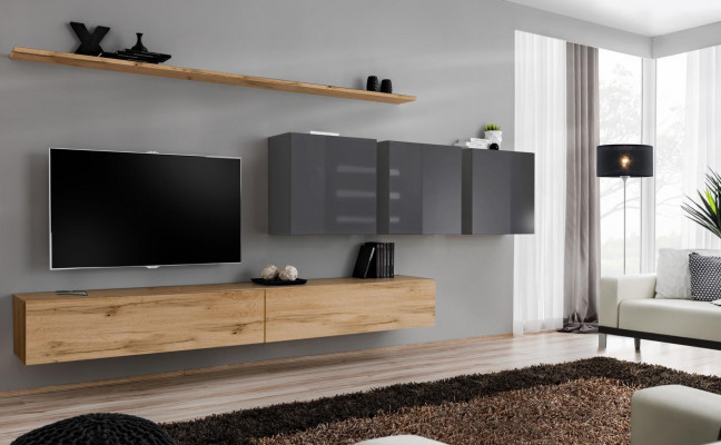 Brązowa jednostka ścienna szafka ścienna do salonu Ściana Półka Szafa designerskie meble