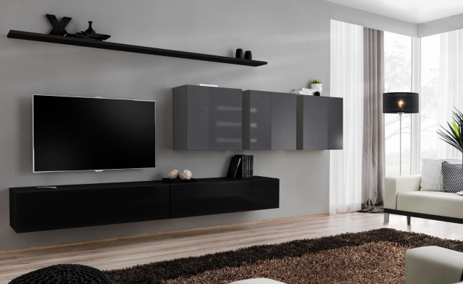 Projekt Jednostka ścienna stojak TV 3x szafka ścienna stojak TV szafka pod telewizor 7 szt