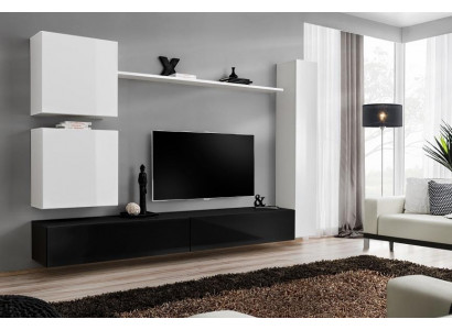 Design Jednostka ścienna Kredens 3x Szafa stojak Zestaw TV 6-częściowy Designerski styl mebli drewnianych