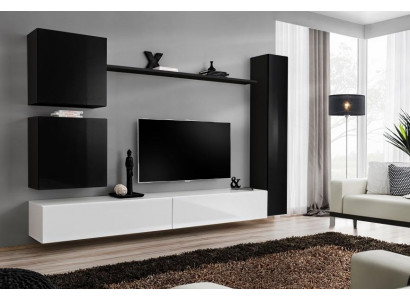 Czarny jednostka ścienna Designerska szafka ścienna stojak TV meble do salonu nowoczesna nowość