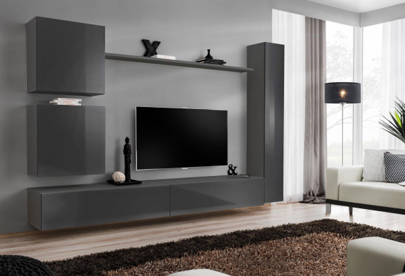 Jednostka ścienna Designer Meble Szara Szafka Wisząca Meble Luksusowe Meble Drewniane Nowoczesne
