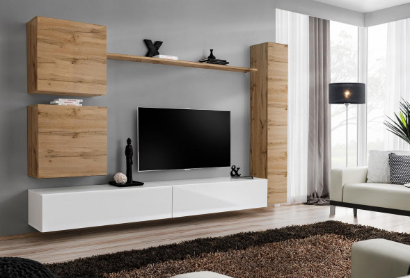 Meble do salonu Jednostka ścienna designerska Ściana Półka stojak Kredens TV Meble drewniane
