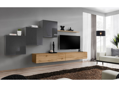 Luksusowy Biały Designerski Nowoczesny Jednostka Ścienna Kredens Pod TV Brązowy Salon
