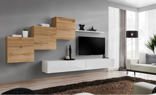 Luksusowy zestaw 6 sztuk Jednostka ścienna meble Ustawić półkę ścienna designerskie meble do salonu