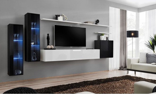 Design Biała szafka ścienna półka ścienna stojak TV luksusowy salon Galota Nowość