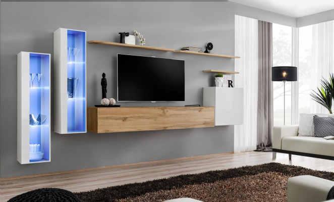 Nowoczesna Jednostka ścienna Luksusowe Drewno Ściana Półki Meble do Salonu Designerskie Meble