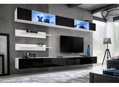 Zestaw do salonu 6 sztuk luksusowa jednostka ścienna szafka ścienna 2x stojak TV design mebli