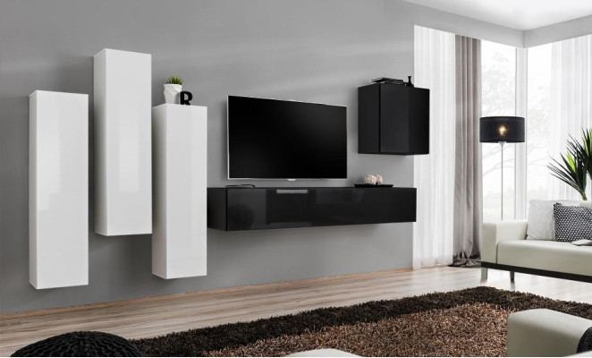 Szafka ścienna do salonu luksusowa Ustawić stojak TV Nowoczesne Meble Drewno Designer
