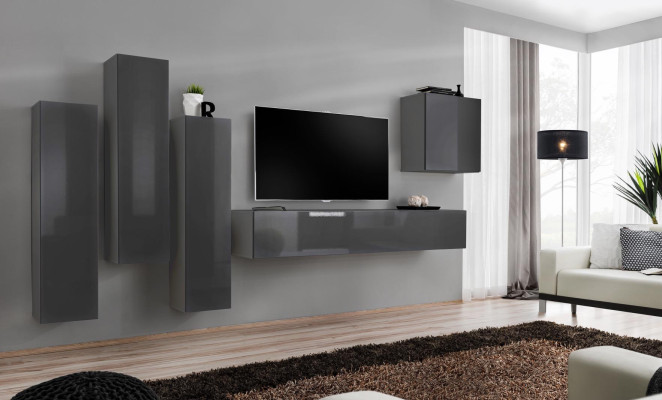 Zestaw Modern Jednostka ścienna do salonu stojak TV zestaw do salonu 5 sztuk. stojak na telewizor