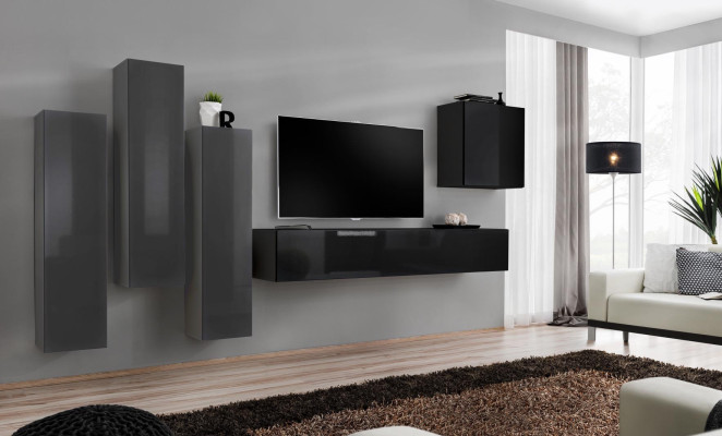 Design Jednostka ścienna Szafka RTV 3x Szafka Wisząca Kredens Szafa Luxury Meble