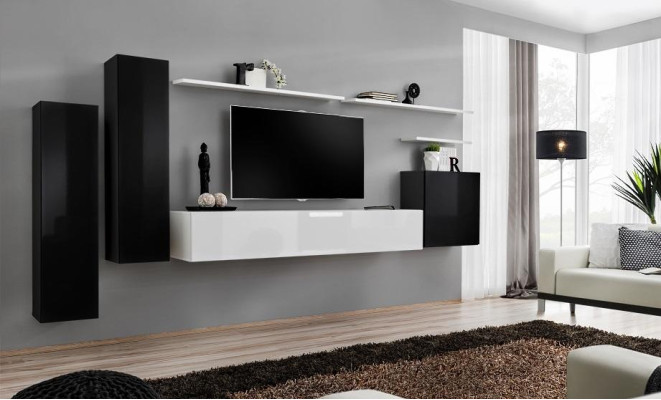 Jednostka ścienna Zestaw 7 sztuk stojaka TV luksusowy designerski kredens salon półka ścienna Nowość