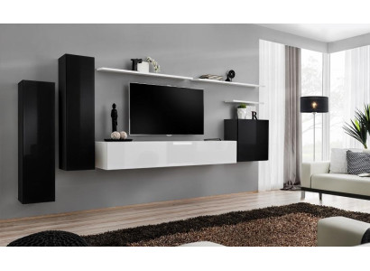 Jednostka ścienna Zestaw 7 sztuk stojaka TV luksusowy designerski kredens salon półka ścienna Nowość