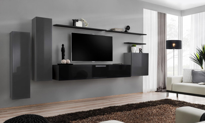 Luksusowy Salon Nowoczesny Designerski Meble Jednostka Szara ścienna stojak TV półka ścienna