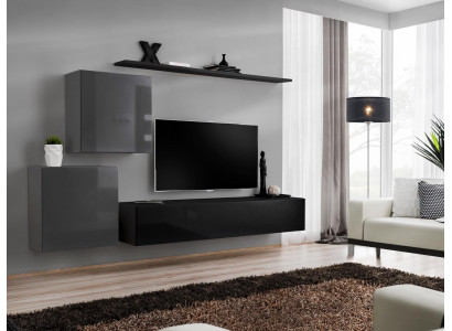 Jednostka ścienna Szafa Wisząca Nowoczesny Design Salon Luksusowe Meble Ściana Półki