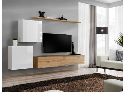 Nowoczesna Jednostka Ścienna Salon Designerska Kredens Szafka RTV 4szt. Nowy