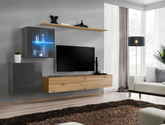 Szafka RTV luksusowe designerskie meble do salonu Ściana Półka Drewno nowoczesne umeblowanie