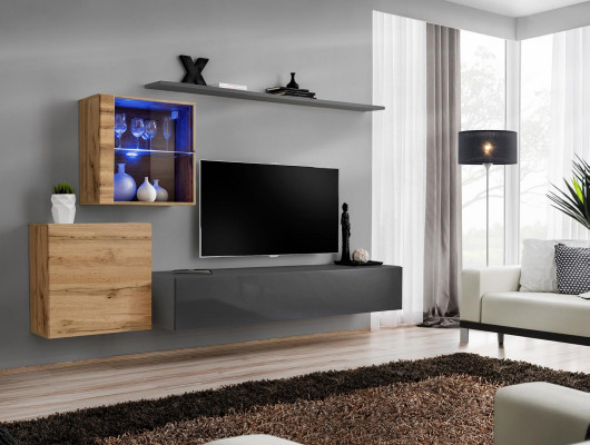 Ściana Półka Kompletny zestaw designerskich mebli do salonu Luksusowe meble Meble z drewna